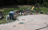 Designing new patio with  a variety of pavers to create interest and function