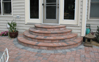 Finished steps with a variety of pavers (color and shape) to  create interest and sophistication